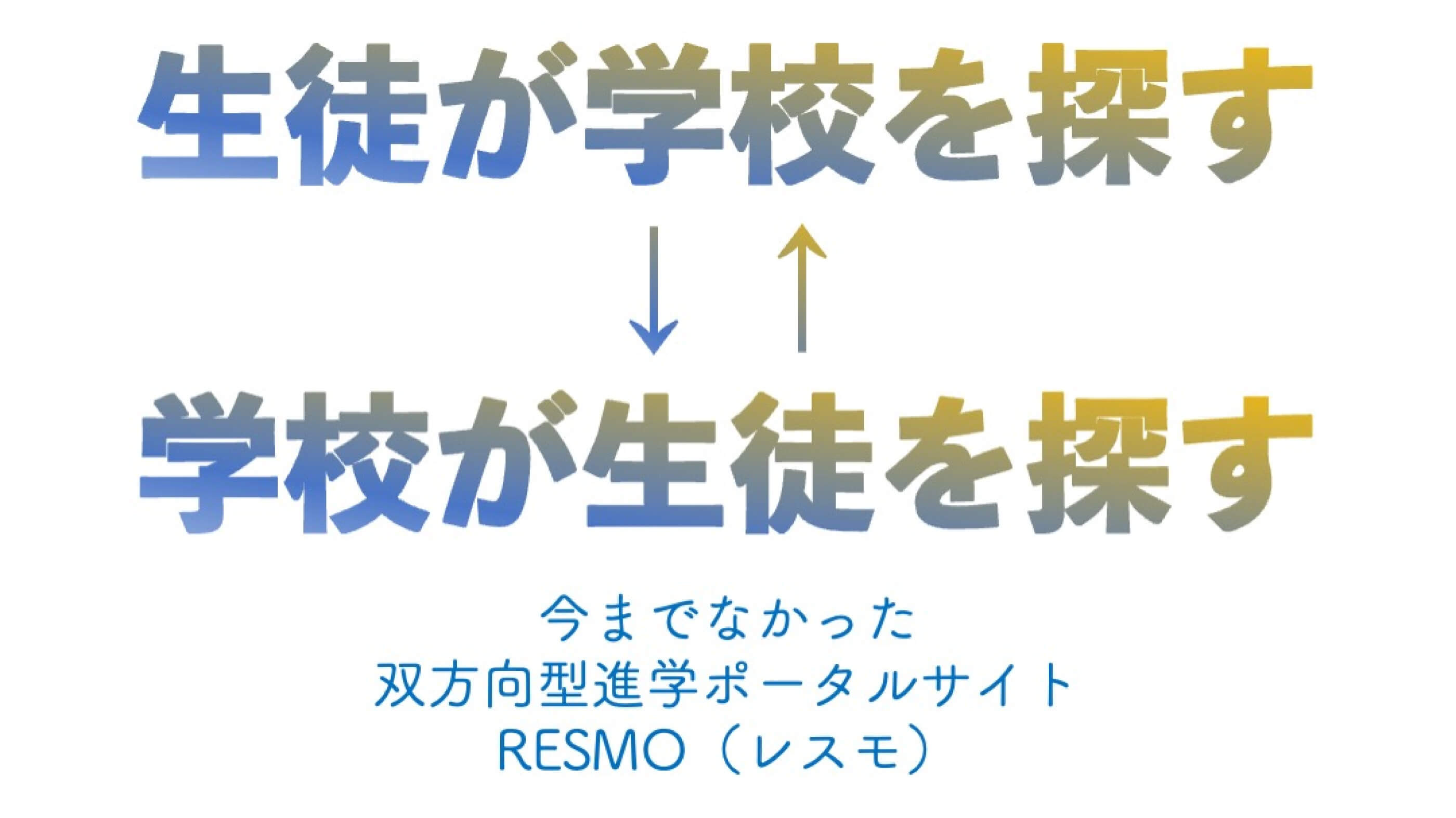 生徒が学校を探す⇔学校が生徒を探す。今までなかった双方向型進学ポータルサイトRESMO（レスモ）